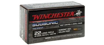 ПАТРОН ДЛЯ ГРАЖДАНСКОГО ОРУЖИЯ .22 LR [WINCHESTER SUBSONIC MAX HP]