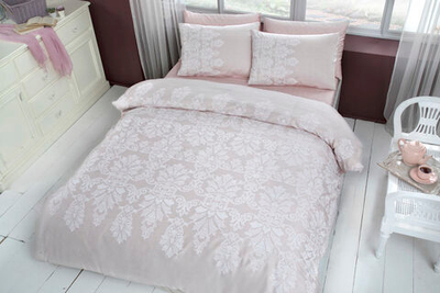 Комплект постельного белья ТАЧ Сатин 2-спальный "ESTHER" V53-Пудра