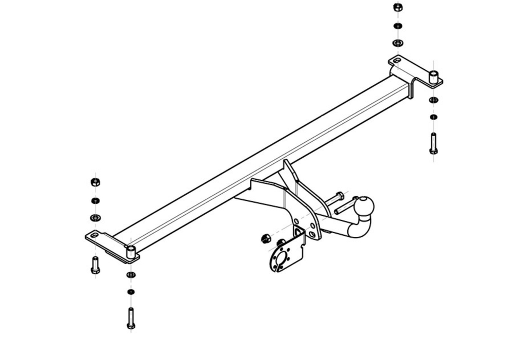 Фаркоп для Chery Amulet 2006-2010 Тип шара: A. Нагрузки: 750/50 кг, CE 01