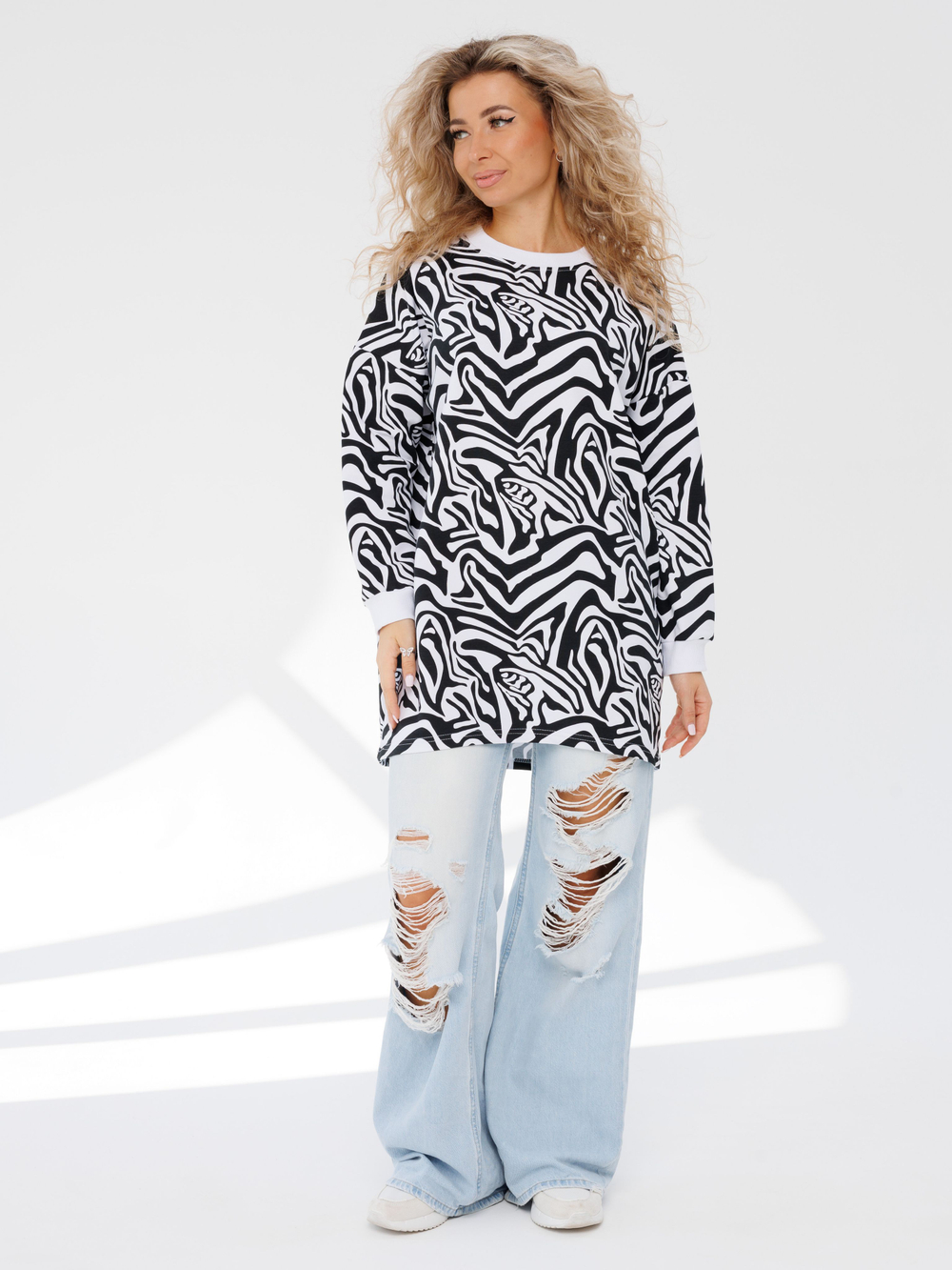 Свитшот кофта из футера оверсайз