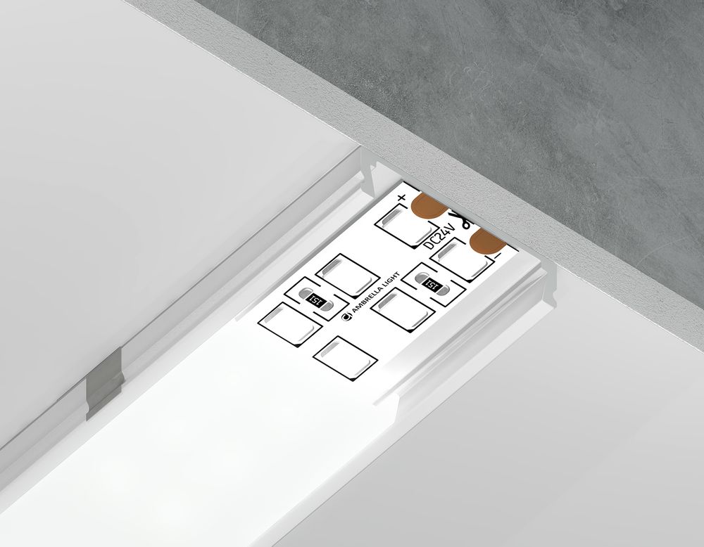 Ambrella Алюминиевый профиль накладной 23.8*6 для светодиодной ленты до 20мм Alum Profile GP1800WH