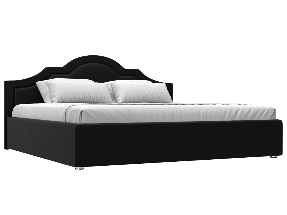 Кровать интерьерная Афина 200, Черный, Экокожа, 108337