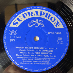 Винтажная виниловая пластинка LP Сборник Классической Музыки, Debussy Дебюсси, Ravel, Schmitt, Poulenc, Milhaud, Modern French Choruses A Capella (Чехословакия 1970)