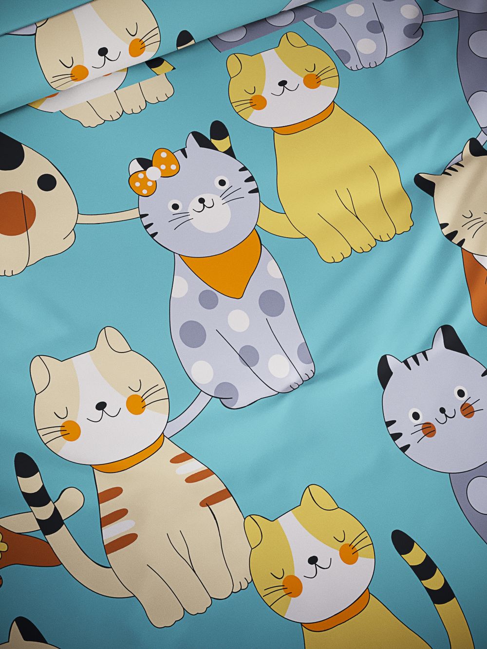 Простынь поплин Сказка "Мурлыки" 150x215 см