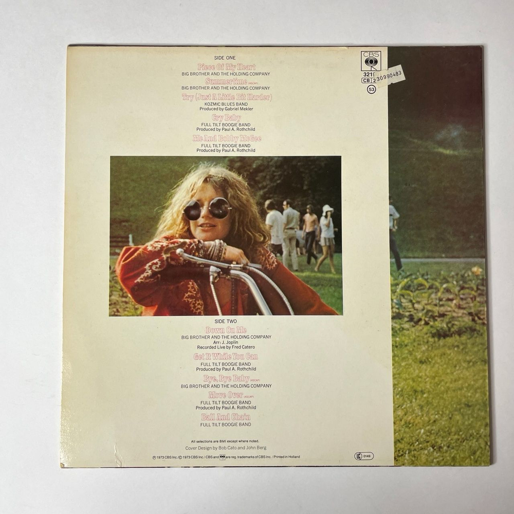 Винтажная виниловая пластинка LP Janis Joplin Greatest Hits (Holland 1984)