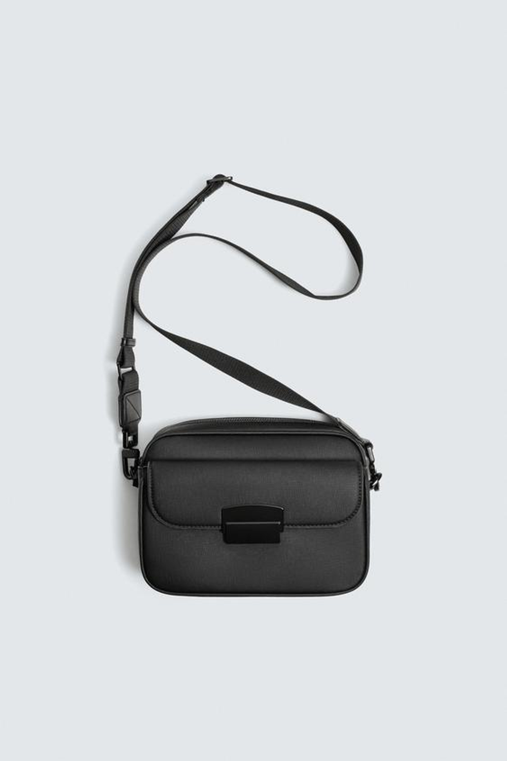 ZARA СУМКА С РЕЛЬЕФНЫМ УЗОРОМ, ЧЕРНЫЙ