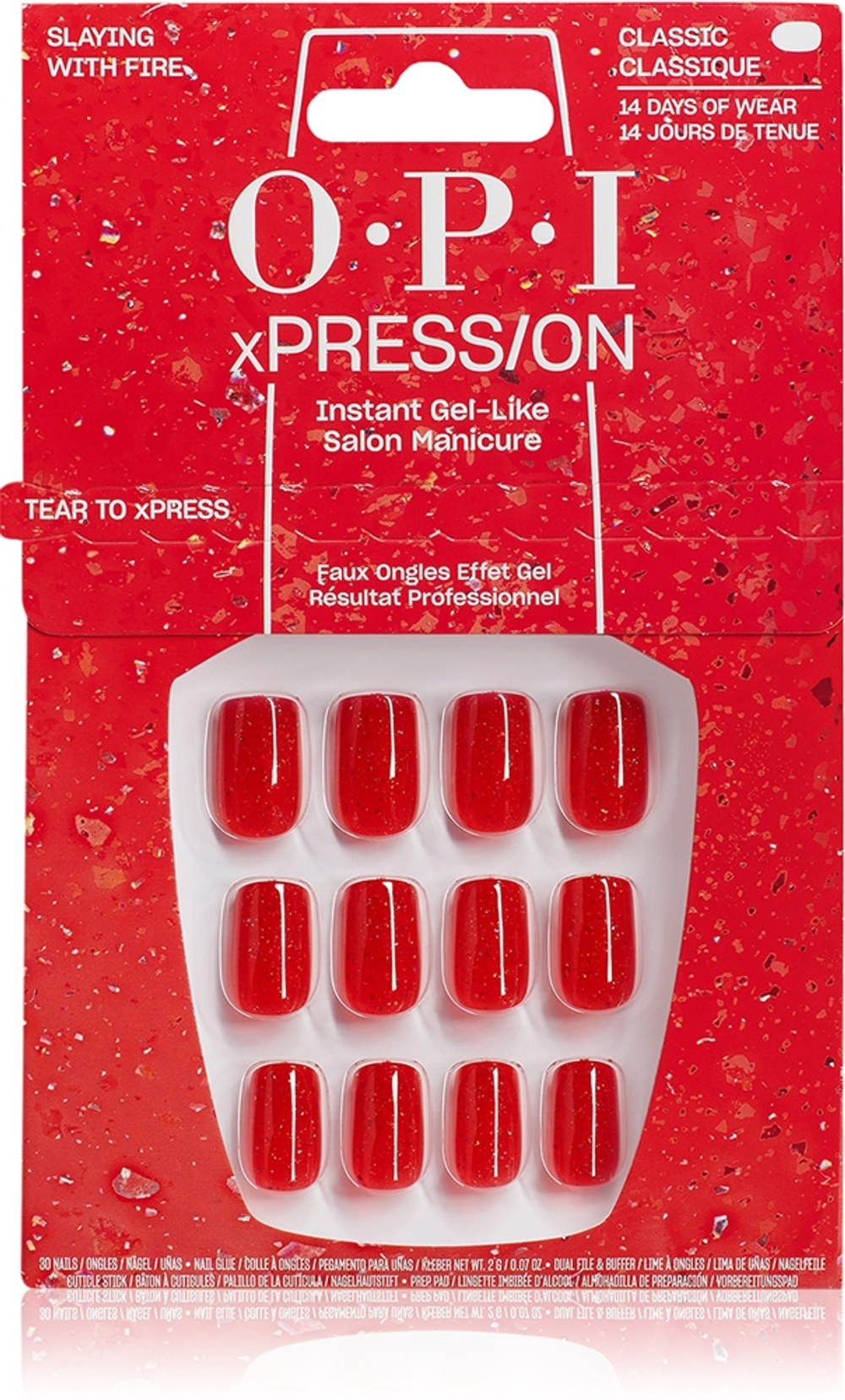 OPI Make ‘Em Jelly! XPRESS/ON - искусственные ногти Slaying with Fire, 30 szt.