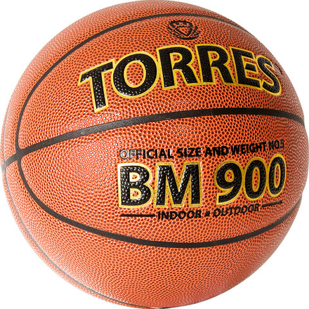 Мяч баскетбольный TORRES BM900, B32035, р.5, ПУ-композит, нейлон корд, бутил. камера, коричневый