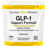 California Gold Nutrition, добавка для поддержания уровня ГПП-1 с пептидами гидролизованного морского коллагена, смесью пребиотической клетковины, устойчивой к расщеплению, и смесью незаменимых аминокислот, обогащённой лейцином, с нейтральным вкусом, 410 г (14,46 унции)