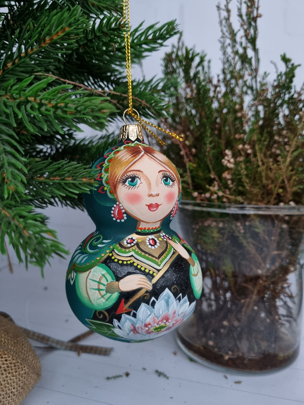 Матрешка стеклянная "Лягушка Царевна"