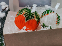 Елочная Игрушка, Шарики на Елку из Бисера, Ручная работа