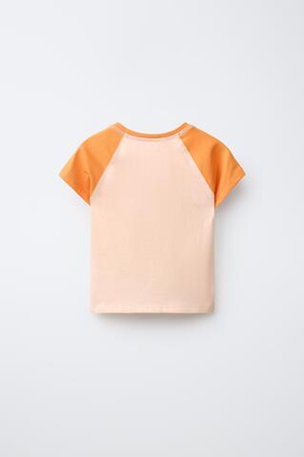 ZARA ФУТБОЛКА С РУКАВАМИ РЕГЛАН, ОРАНЖЕВЫЙ