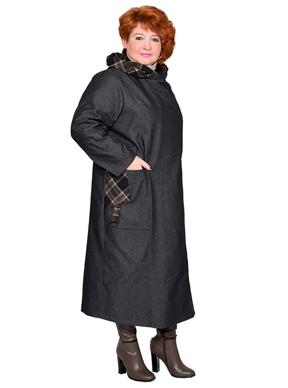 Плащ из джинсовой ткани Графит