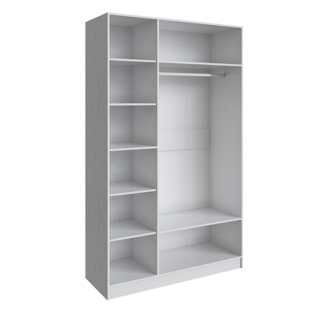 Шкаф Мадрид (1,4) с зеркалом белый/ателье светлое