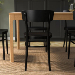 Стул деревянный - IKEA IDOLF, 80х42х47 см, черный, ИДОЛЬФ ИКЕА