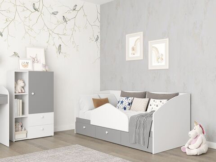 Детская Умка 2 ЛДСП белый / ЛДСП серый