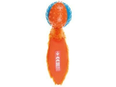 M-PETS Игрушка для собак мяч-пищалка с хвостом, цвет оранжевый