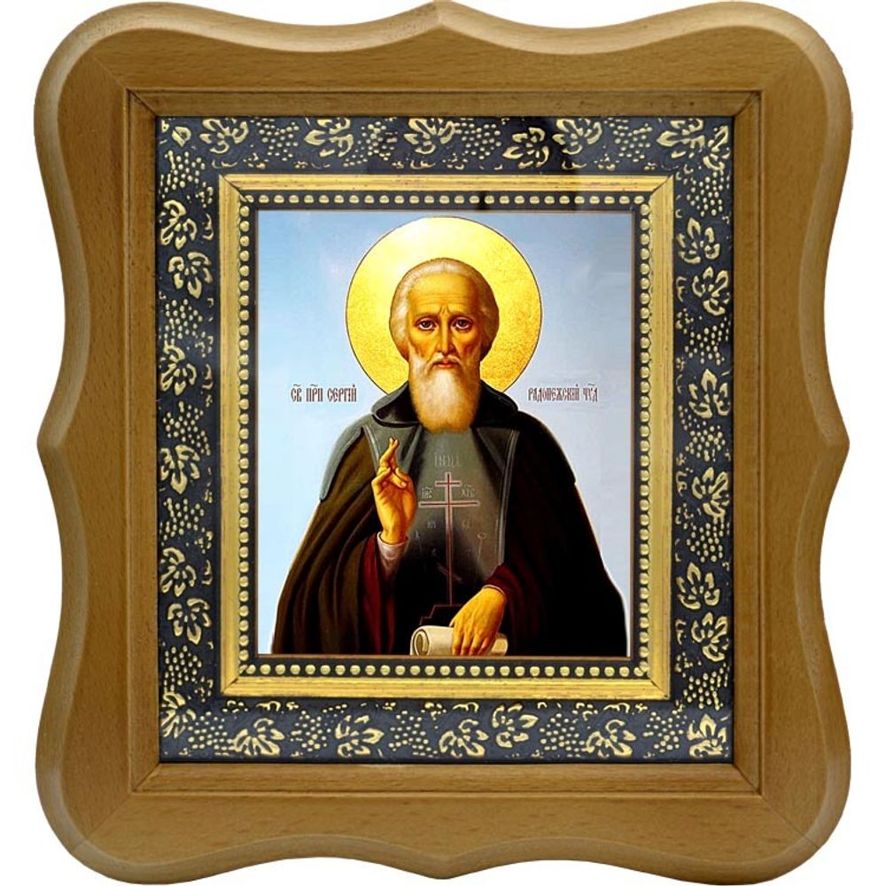 Сергий Радонежский Преподобный. Икона на холсте.