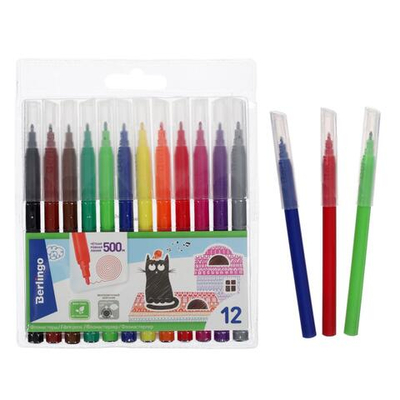 Фломастеры смываемые 12 цветов Жил-был кот , европодвес