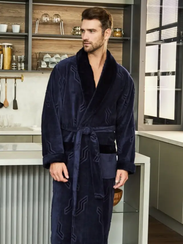 Халат мужской DOMINIC без капюшона Синий "Polens"