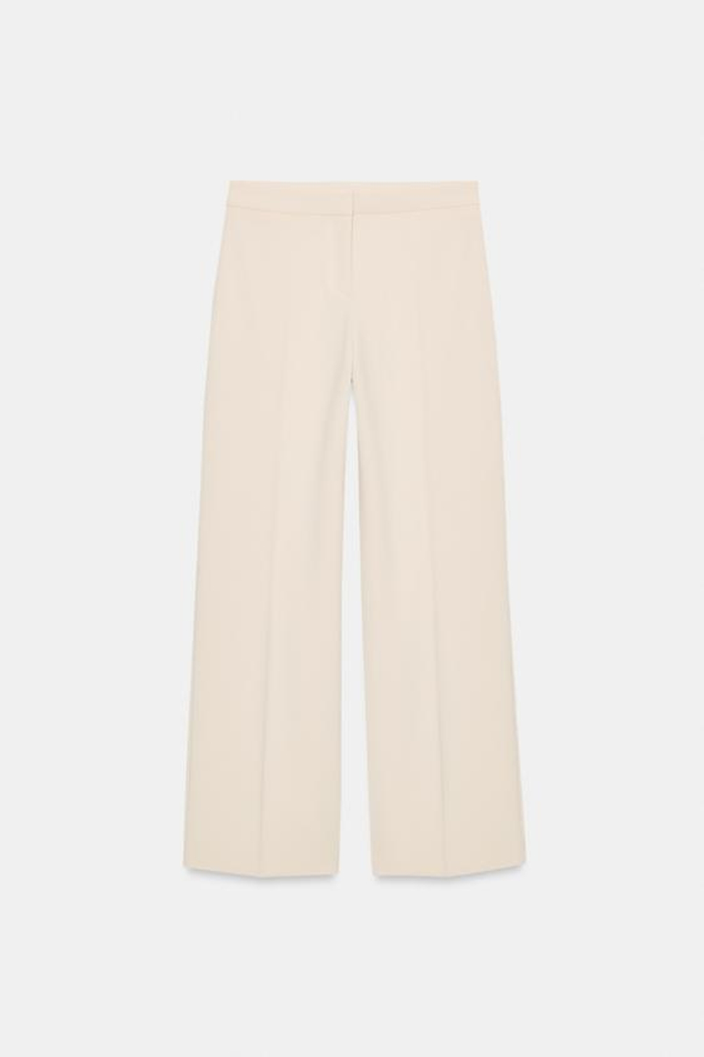 ZARA БРЮКИ ПРЯМОГО КРОЯ С ВЫСОКОЙ ПОСАДКОЙ, ЭКРЮ