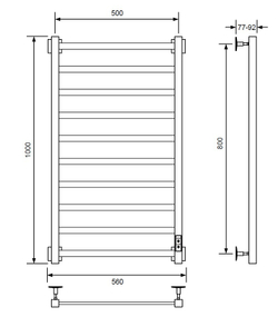 Полотенцесушитель электрический с/т Comfysan Roma-K EC-10 100/50, белый