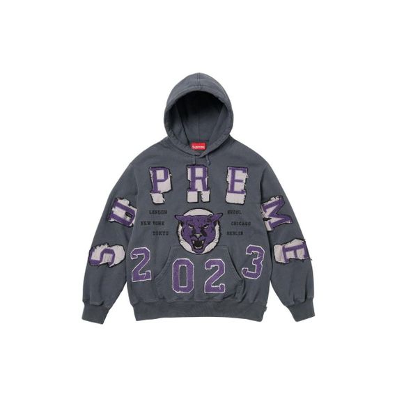 Supreme FW23 WEEK5 WASHED PANTHER HOODED SWEATSHIRT