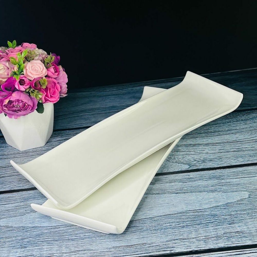 Lenardi 118-030 Набор из 2 прямоугольных блюд 40,5см BIANCO в под.уп.(х12)Фарфор