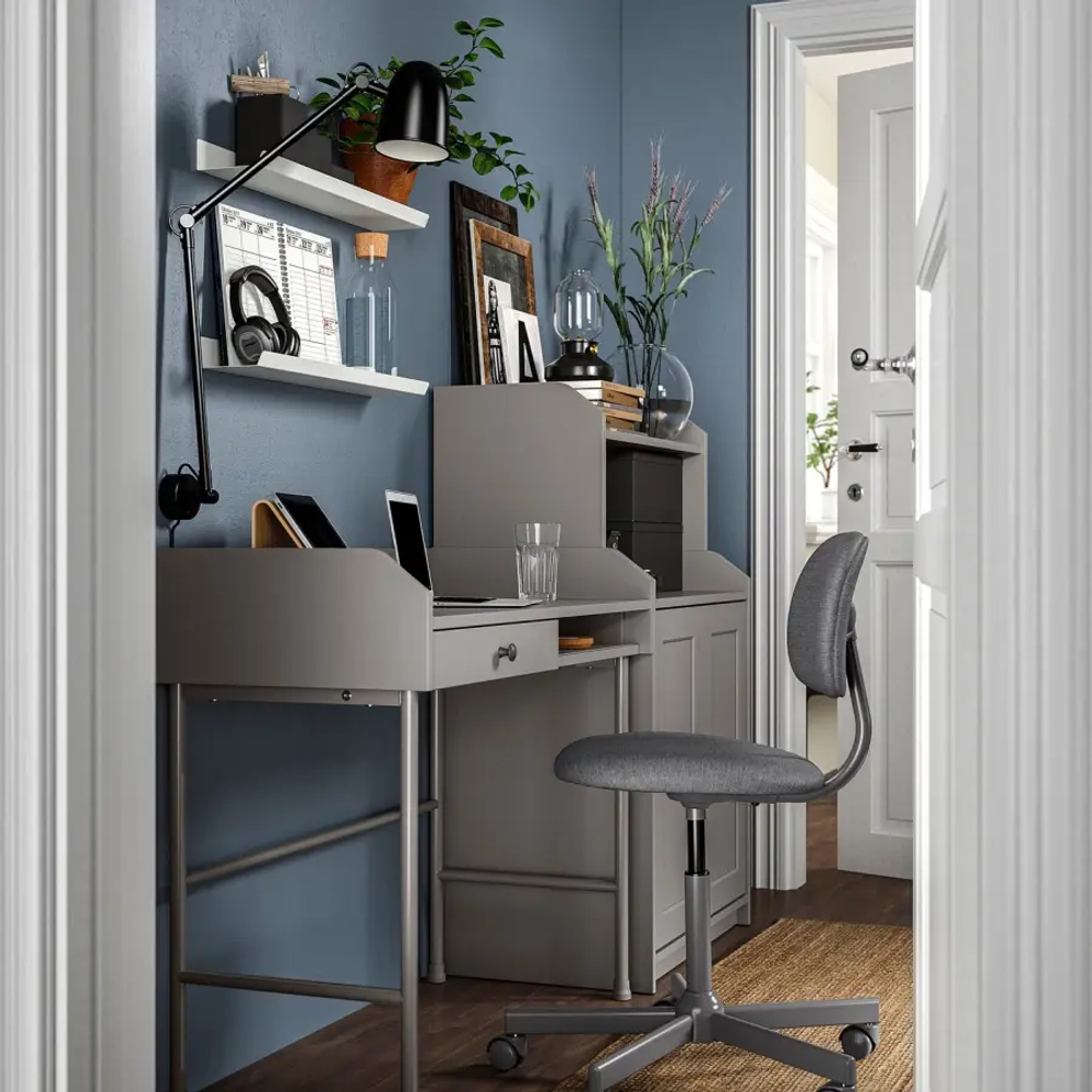 Шкаф - HAUGA IKEA/ХАУГА ИКЕА, 46х70х116 см, серый