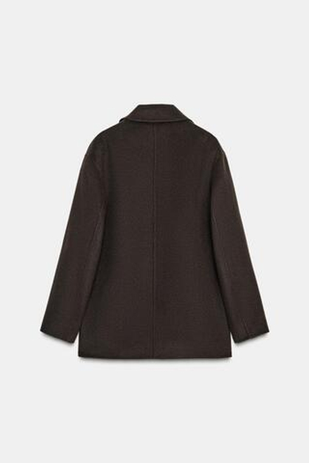 ZARA БЛЕЙЗЕР ИЗ СМЕСОВОЙ ШЕРСТИ — ZW COLLECTION, КОРИЧНЕВЫЙ