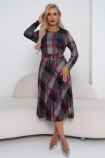 Платье Сильвия (серо/красный) Р11-1086/8 Nikol (Акция)