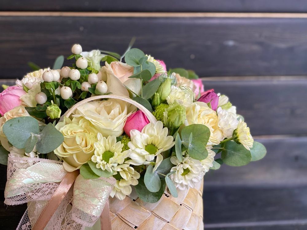 Коробочка плетеная светлая