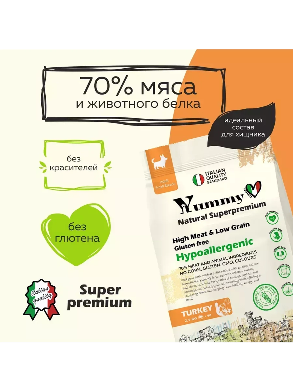 Корм для взрослых собак малых пород, индейка 2,5 кг