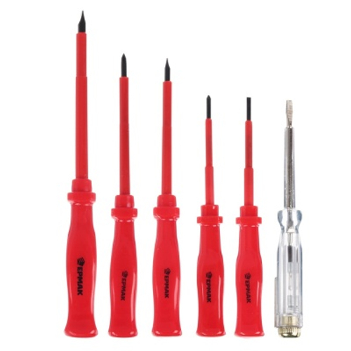 Отвертка набор 6 предметов диэлектрических (SL5,5*125, SL4*100, РН1*100, SL3*75, РН0*75, тестер)