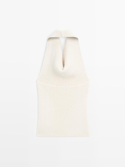 Massimo Dutti Топ из смесовой шерсти - Limited Edition, натуральный
