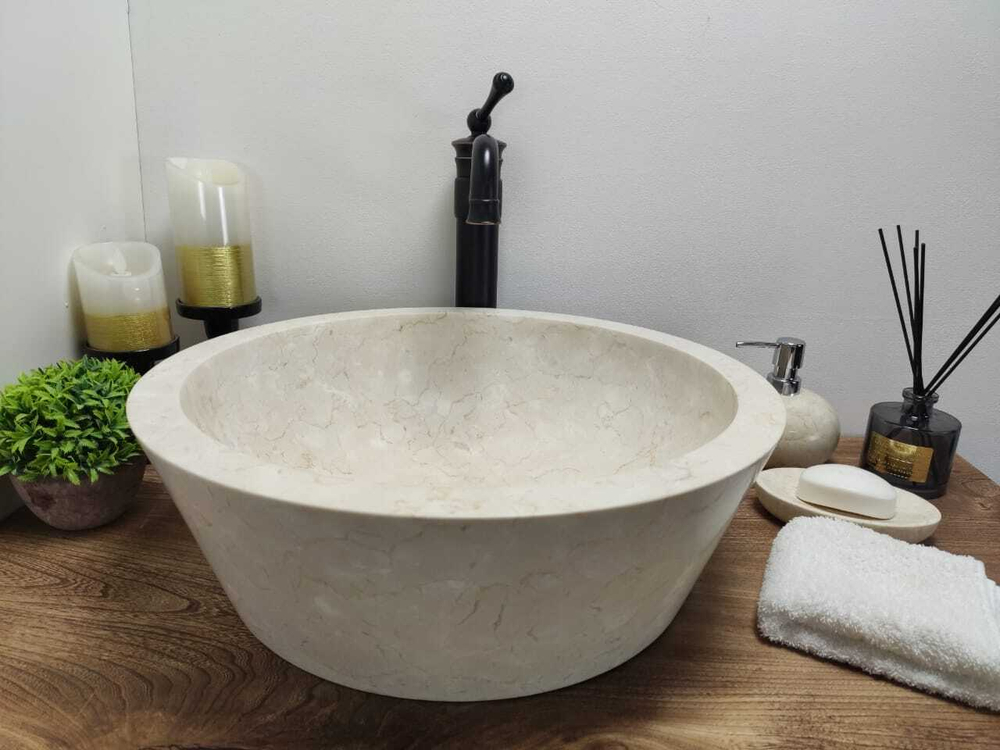 Раковина из мрамора Drum Cream Medium DM-60194 45*45*15