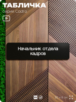 Табличка Начальник отдела кадров, на дверь, 30х8 см, черная, серия CADRO, Айдентика Технолоджи