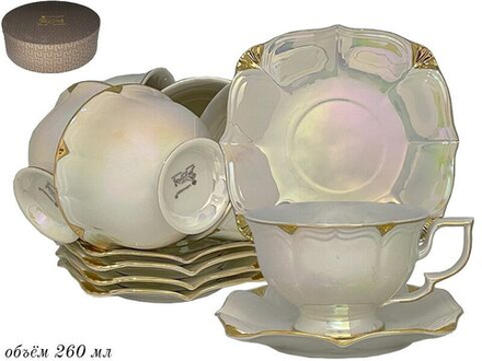 Lenardi 105-690 Чайный набор 12пр. 260 мл ПЕРЛАМУТР в под уп.(х6)