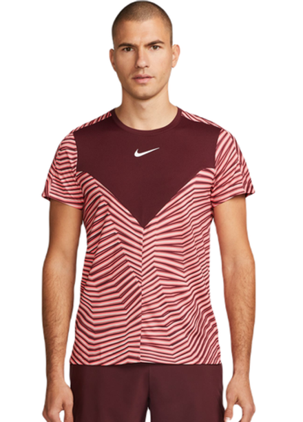 Мужская теннисная футболка Nike Dri-Fit Slam Tennis Top - night maroon/white