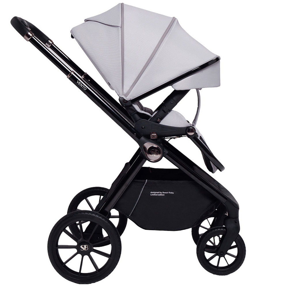 Детская коляска Sweet Baby Vento Black 3 в 1 Grey