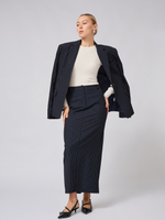 Жакет с необработанным краем оверсайз в полоску