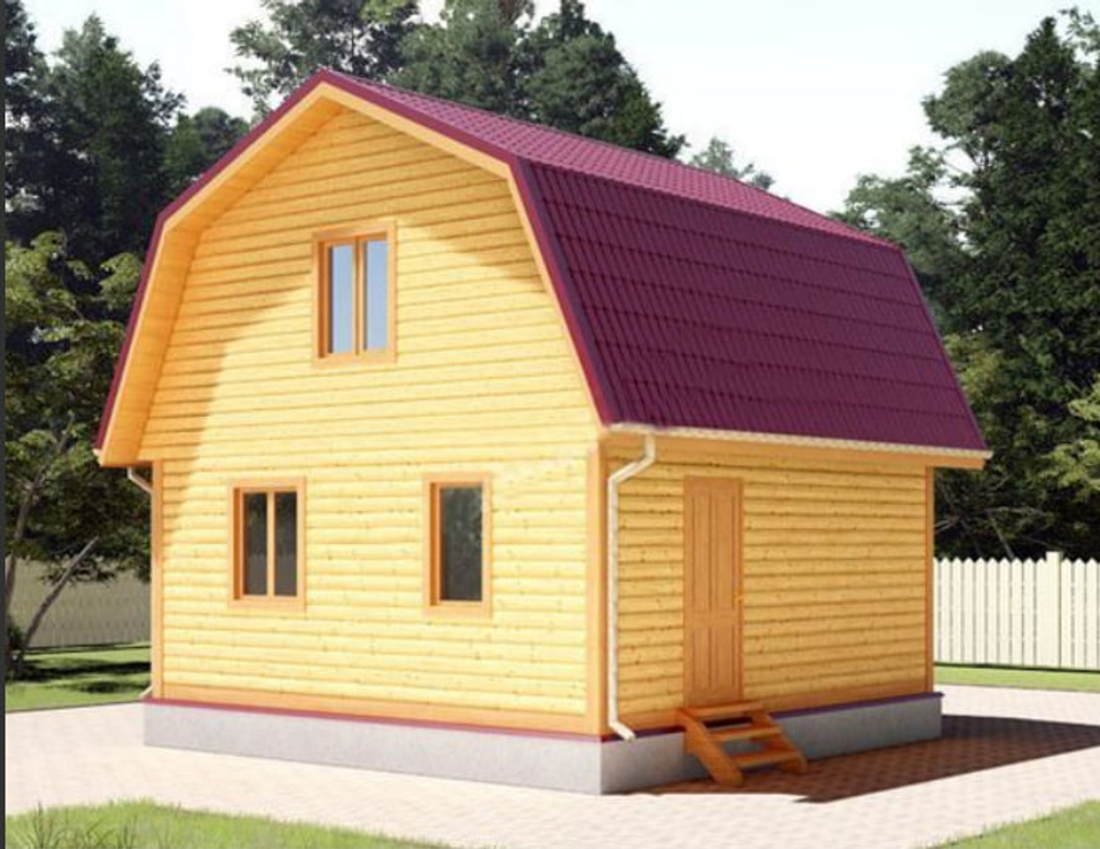 Проект Дома 63 кв. м из бруса Д-29