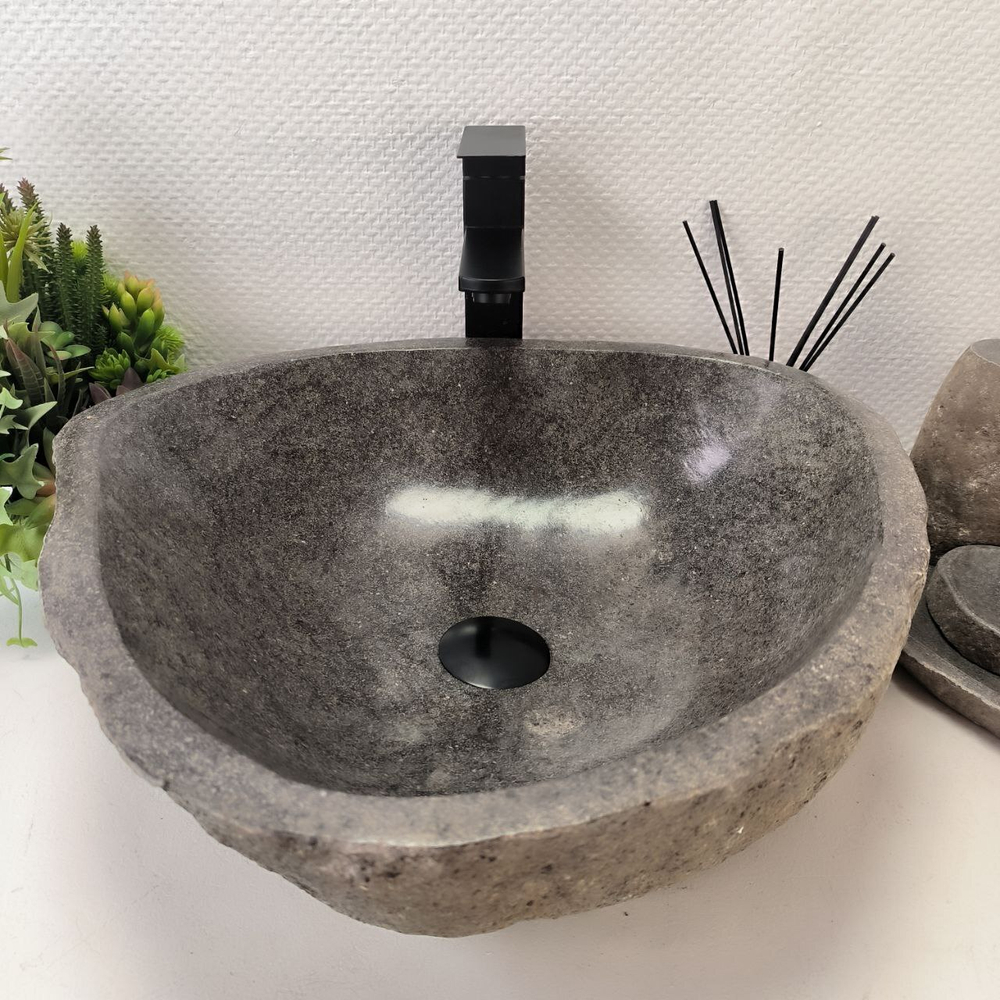 Каменная раковина из речного камня RS-63434 (49*45*16) 0123