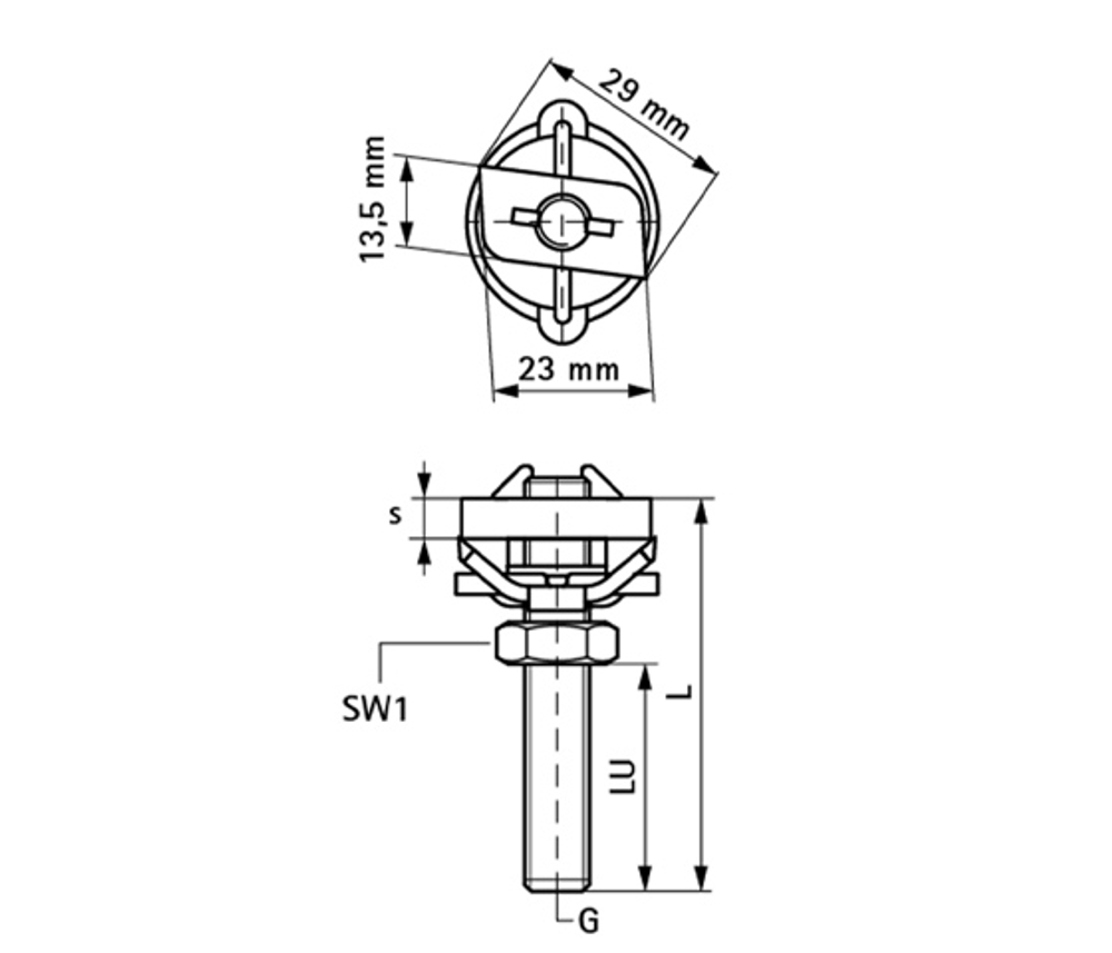 BIS RapidRail Hammerfix Монтажный болт M8x100мм