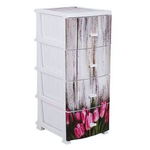 Комод ДЕКОР(моно рис) 4-х Тюльпан белый (верх) РП-451