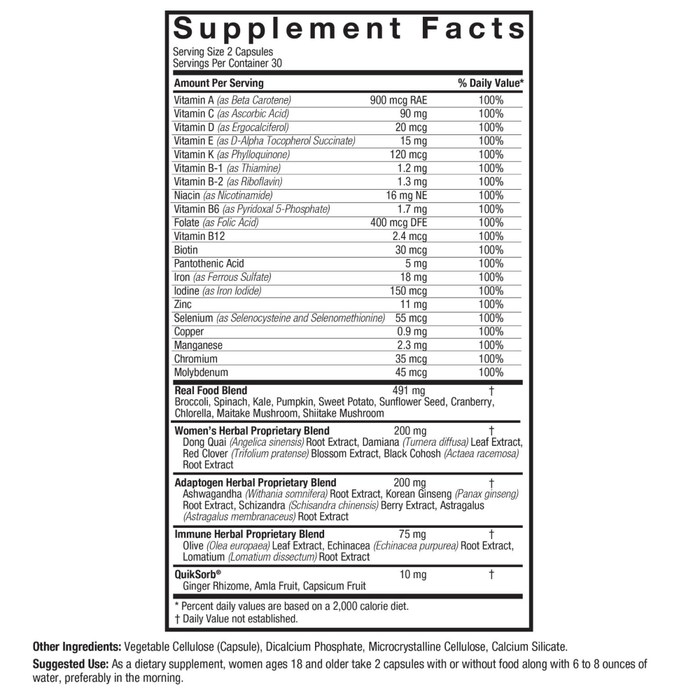 Комплекс мультивитаминов для женщин, Nature&#39;s Answer Women’s 100 Multivitamin, 60 вег капсул 2