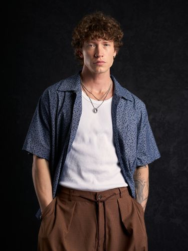 Синяя рубашка с коротким рукавом 2s1 studio