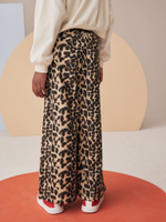 Брюки широкие для девочки Next B83-276, Бежевый, Черный