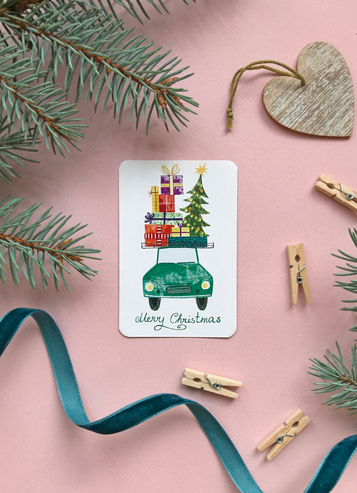 Открытка "Merry christmas" 6 × 9 см