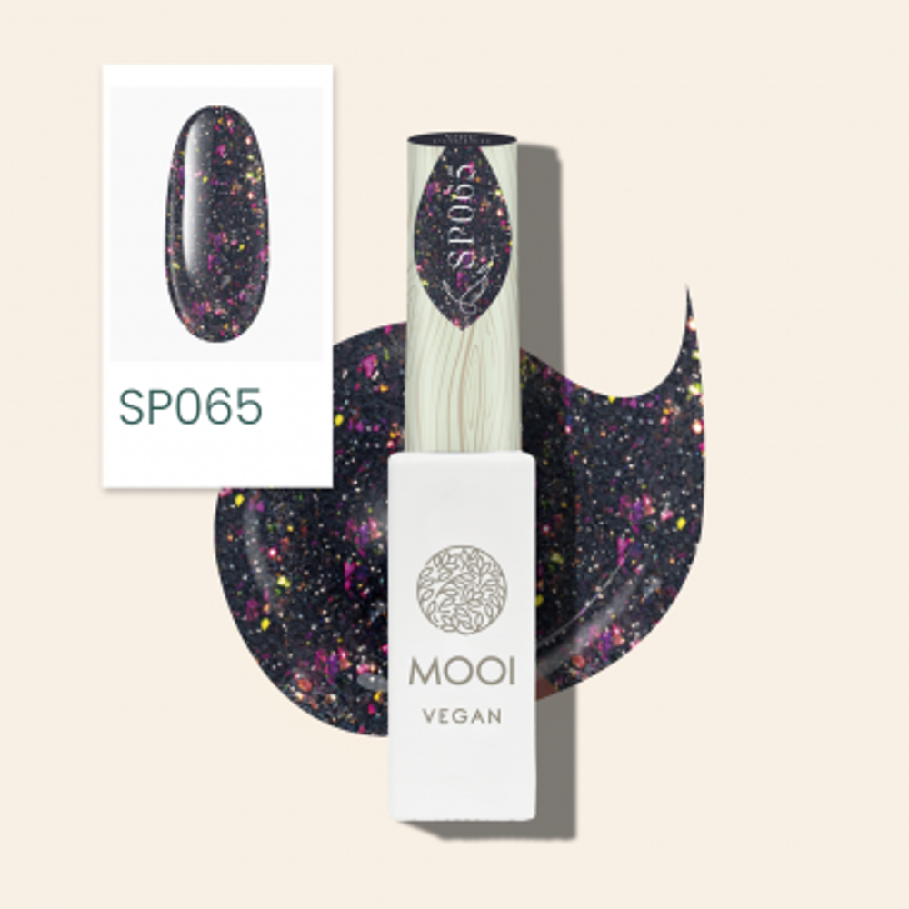 Гель-лак MOOI SP065 светоотражающий с поталью 8мл